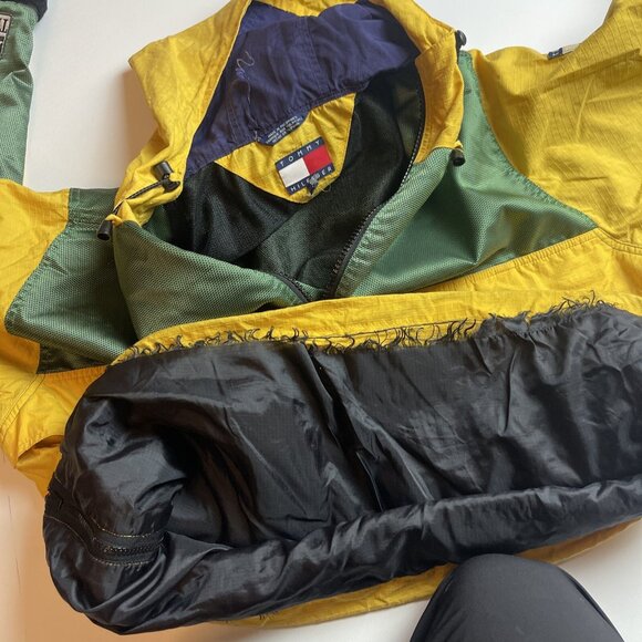 VTG Tommy Hilfiger Rare Majo Tech Green & Yellow Jacket Men Large (Read) - Picture 13 of 15
